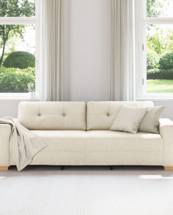 Sofa Med Pude Med Pude Beige 220 Linned på Afbetaling