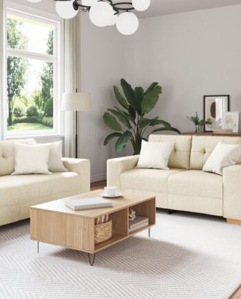 Sofa Med Pude Med Pude Stk Beige 220 Linned på Afbetaling