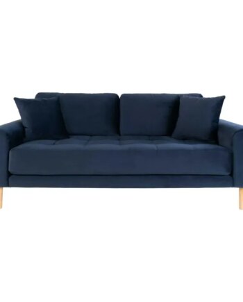 Sofa Mørkeblåt Velour Med Puder Hn1005 1301433 på Afbetaling