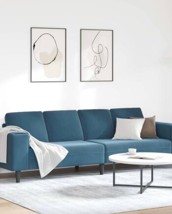 Sofa Sæt Blå Fløjl på Afbetaling