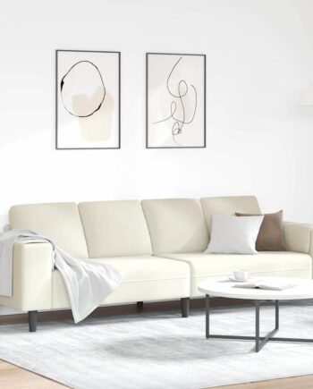 Sofa Sæt Creme Fløjl på Afbetaling