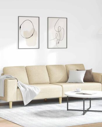 Sofa Sæt Creme Stof på Afbetaling