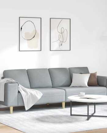 Sofa Sæt Lysegrå Stof på Afbetaling