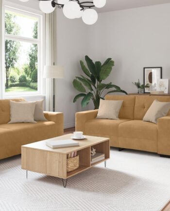 Sofa Sæt Med Pude Med Pude Stk Brun 221 Fløjl på Afbetaling