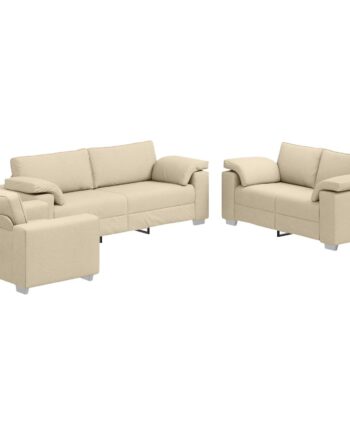 Sofa Sæt Med Pude Med Pude Stk Creme 219 Stof på Afbetaling