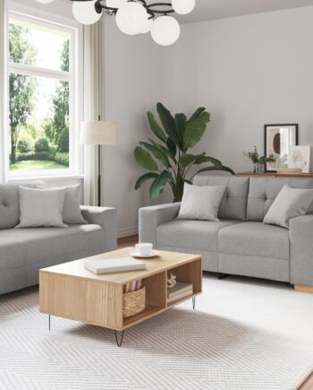 Sofa Sæt Med Pude Med Pude Stk Grå 221 Stof på Afbetaling