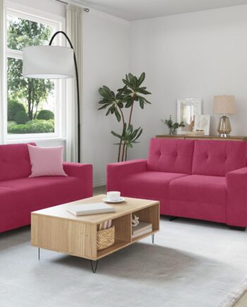 Sofa Sæt Med Pude Med Pude Stk Vinrød 221 Fløjl på Afbetaling
