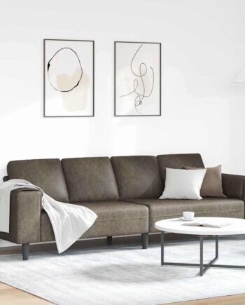 Sofa Sæt Mørkegrå Faux Suede Læder på Afbetaling