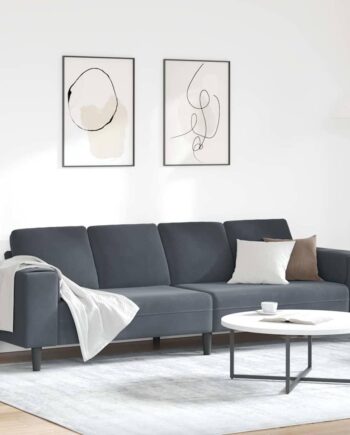 Sofa Sæt Mørkegrå Fløjl på Afbetaling
