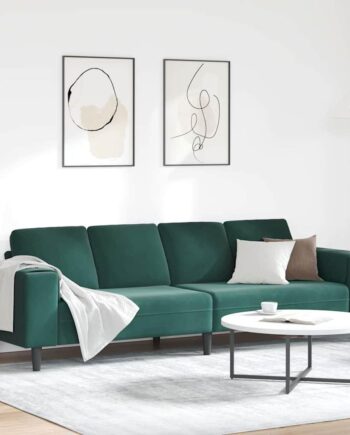 Sofa Sæt Mørkegrøn Fløjl på Afbetaling