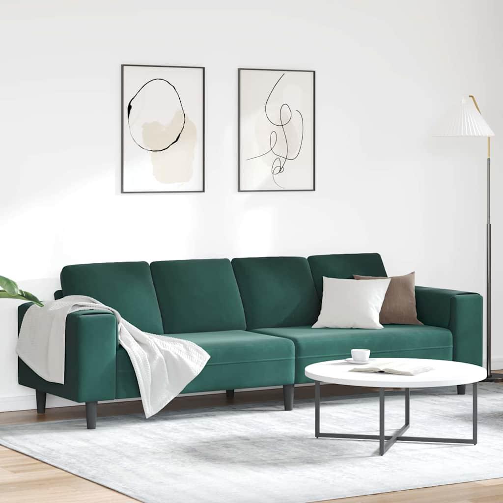 Sofa Sæt Mørkegrøn Fløjl på Afbetaling