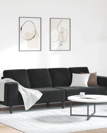 Sofa Sæt Sort Fløjl på Afbetaling
