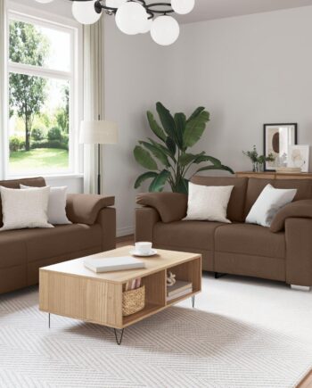 Sofa Sæt Stk Brun 219 Stof på Afbetaling