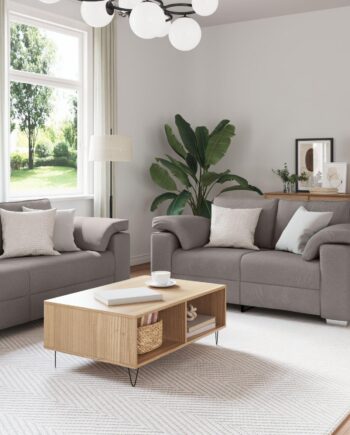 Sofa Sæt Stk Gråbrun 219 Stof på Afbetaling