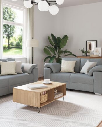 Sofa Sæt Stk Lysegrå 219 Stof på Afbetaling