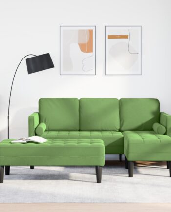 Sofa Sæt Stk Lysegrøn 173 131 Fløjl på Afbetaling