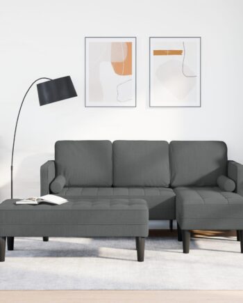 Sofa Sæt Stk Mørkegrå 173 131 Stof på Afbetaling