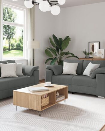 Sofa Sæt Stk Mørkegrå 219 Stof på Afbetaling