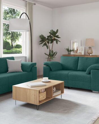 Sofa Sæt Stk Mørkegrøn 219 Stof på Afbetaling