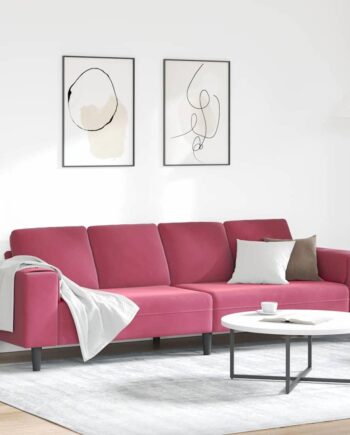 Sofa Sæt Vinrød Fløjl på Afbetaling