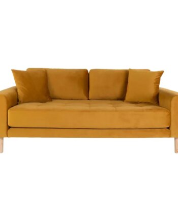 Sofa Sennepsgult Velour Med Puder Hn1004 1301434 på Afbetaling