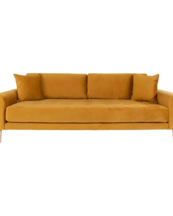 Sofa Sennepsgult Velour Med Puder Hn1004 1301444 på Afbetaling