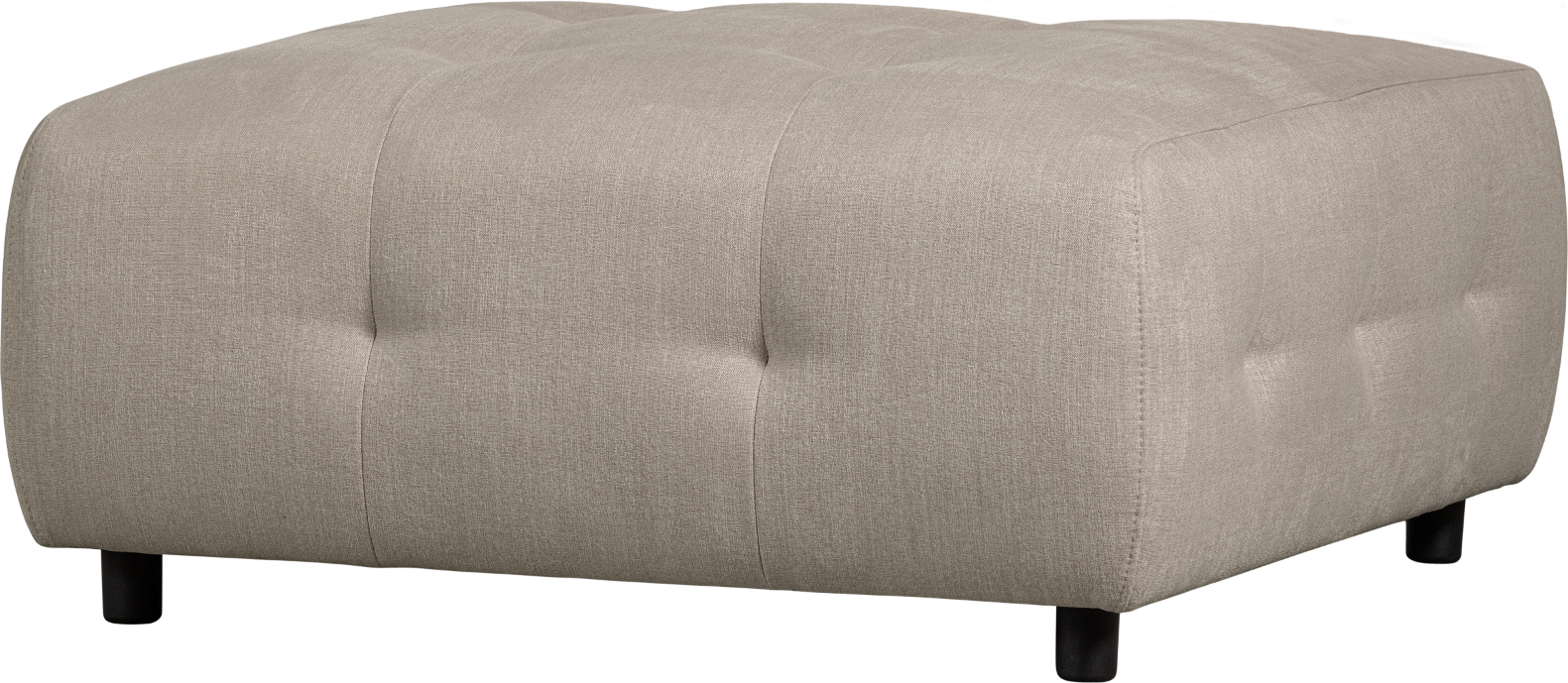 Sofa Skammel Woood Louis Modulær Fladvævet Polyester Lysegrå 90x90x43 på Afbetaling
