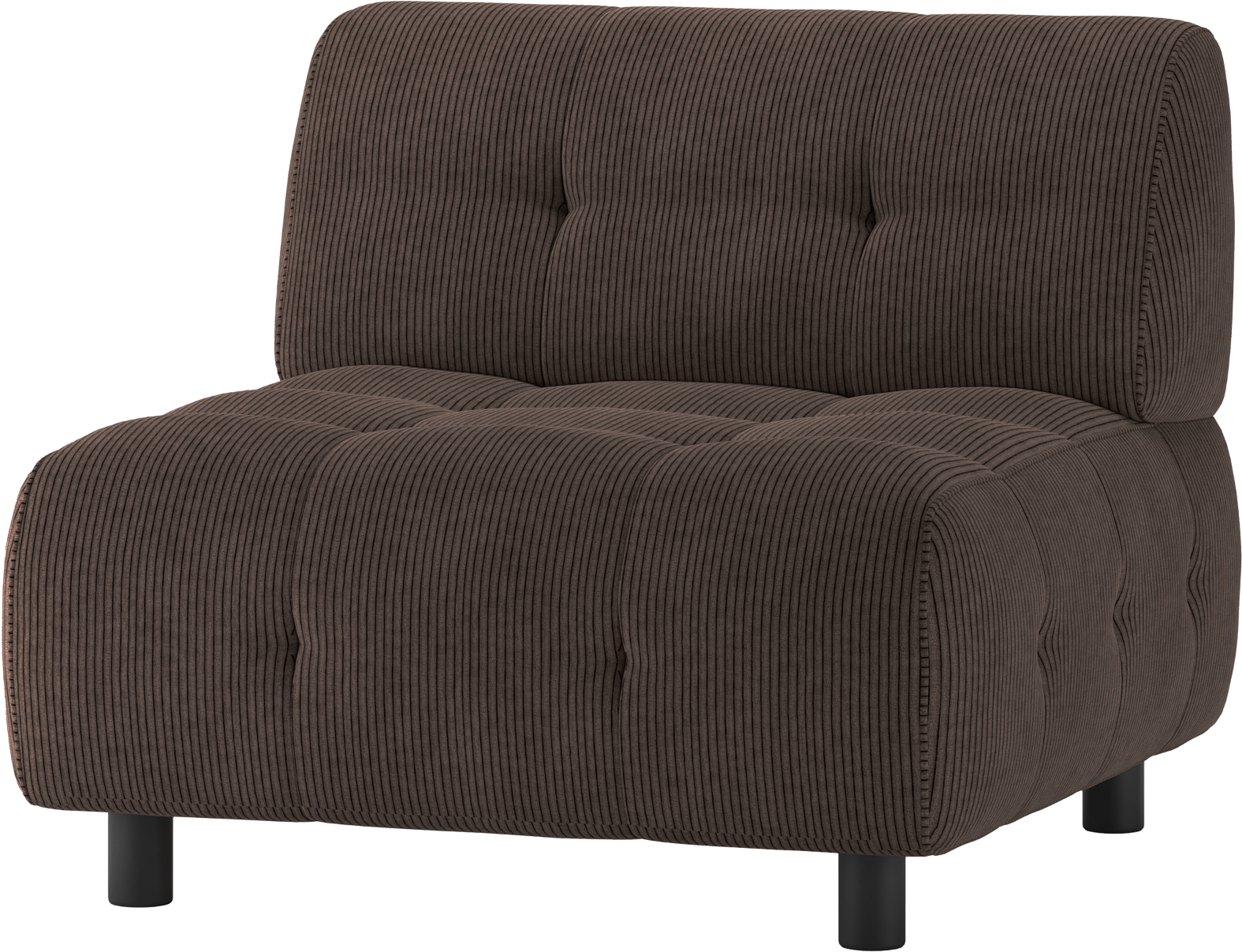 Sofa Woood Louis Modulær Sæders Kaffefarvet Fløjl 90x90x73 på Afbetaling