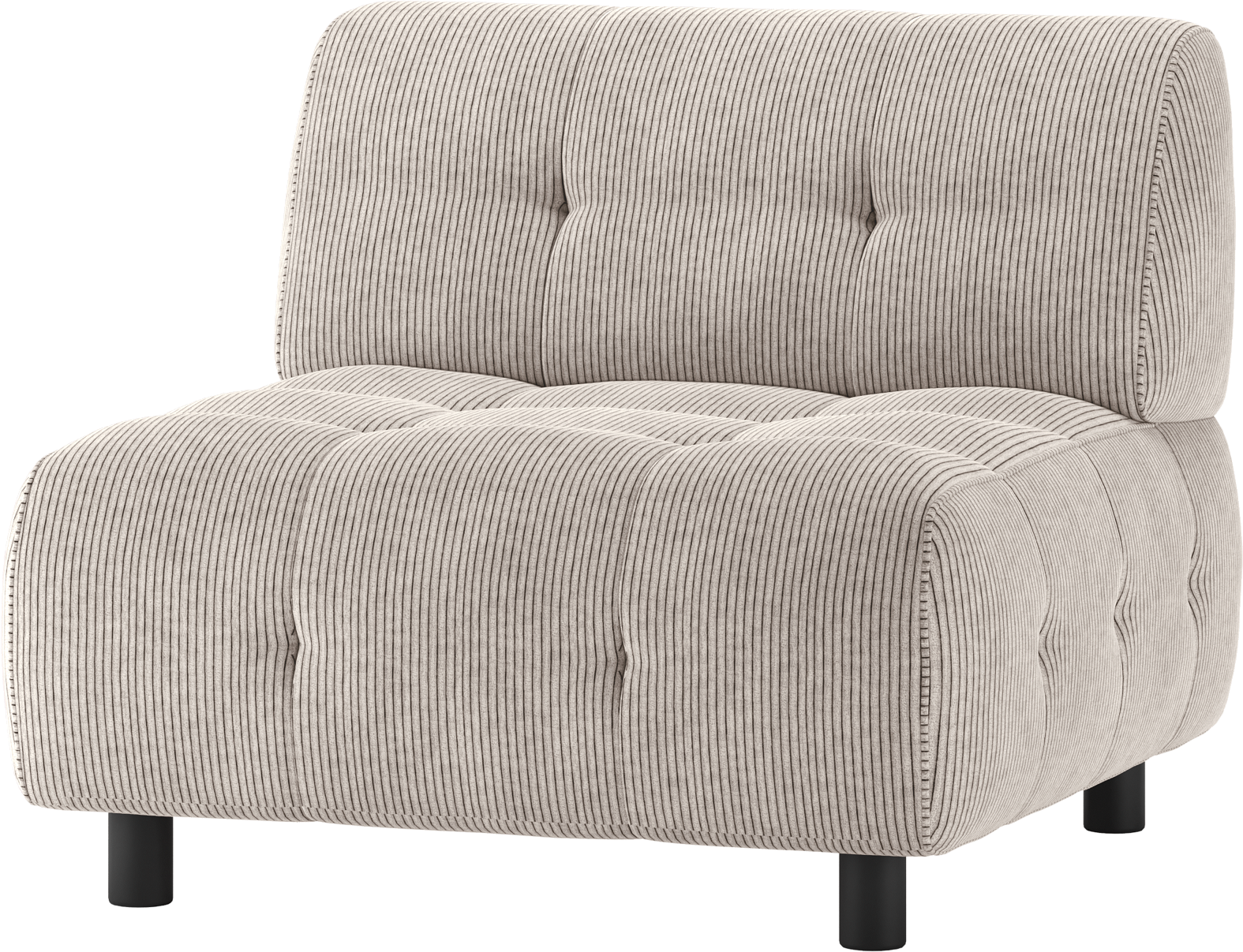 Sofa Woood Louis Personers Modulær Lysegrå Fløjl på Afbetaling