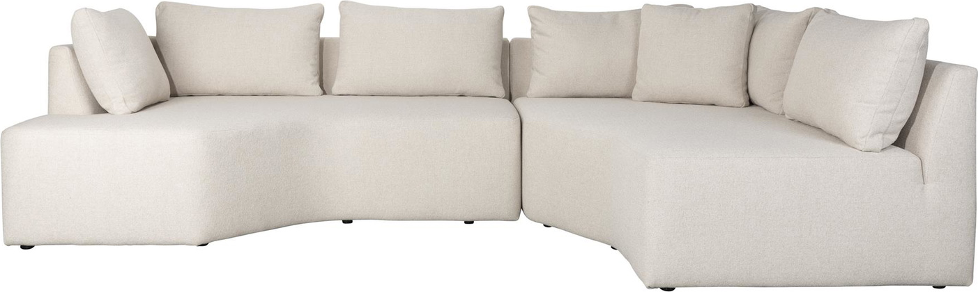 Sofa Zuiver Prosper Højrevendt Lysgrå Polyester 355x124x79 på Afbetaling