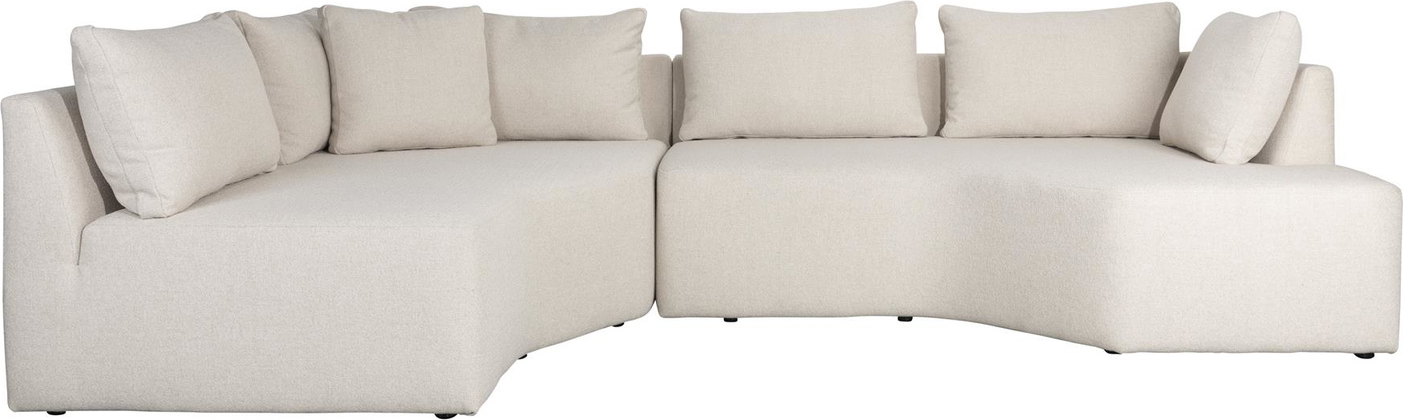 Sofa Zuiver Prosper Venstrevendt Lysegrå Polyester B355 L126 H79 på Afbetaling