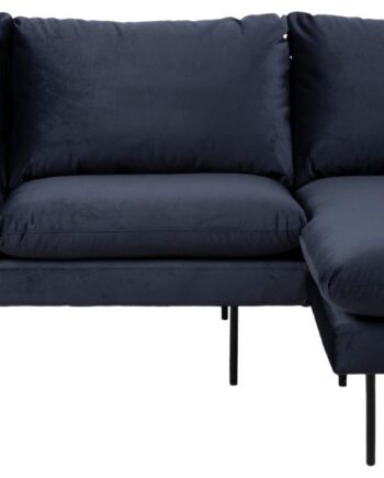 Sofakoncept Cozy Pers Sofa Højre Chaiselong Puder Mørkeblå Stof Sort Metal på Afbetaling