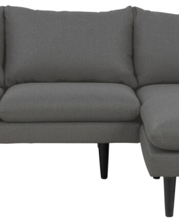 Sofakoncept Cozy Pers Sofa Højre Chaiselong Puder Mørkegrå Stof Sort Bøg på Afbetaling