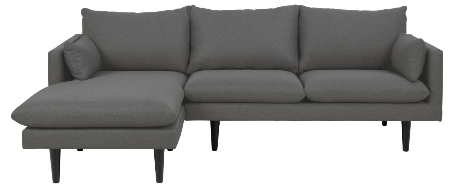 Sofakoncept Cozy Pers Sofa Venstre Chaiselong Puder Mørkegrå Stof Sort Bøg på Afbetaling