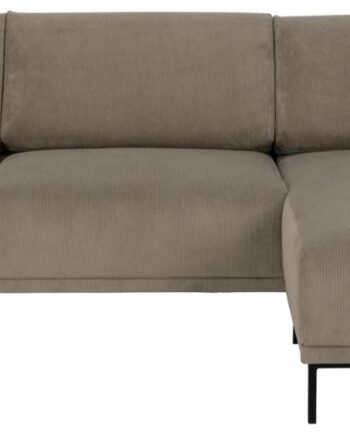 Sofakoncept Noora Pers Sofa Højre Chaiselong Beige Stof Sort Metal på Afbetaling