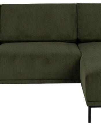 Sofakoncept Noora Pers Sofa Højre Chaiselong Olivengrøn Stof Sort Metal på Afbetaling