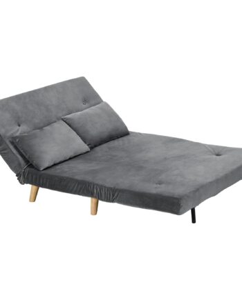 Sovesofa Afslappende Sofa Inkl Puder Fløjlslook 130 Grå på Afbetaling
