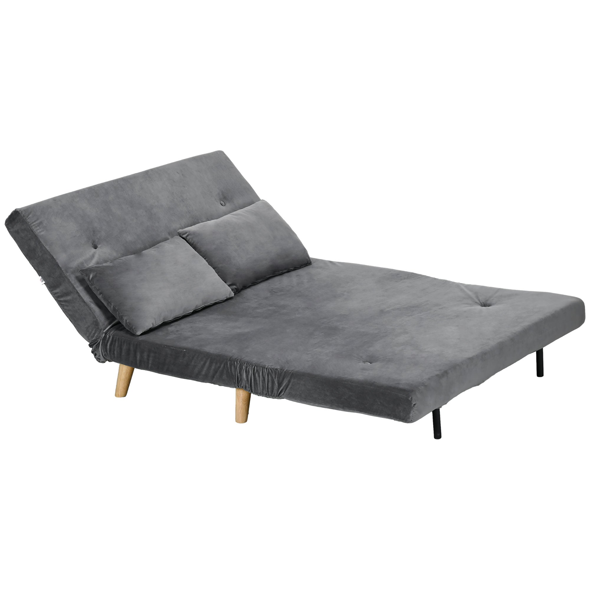 Sovesofa Afslappende Sofa Inkl Puder Fløjlslook 130 Grå på Afbetaling
