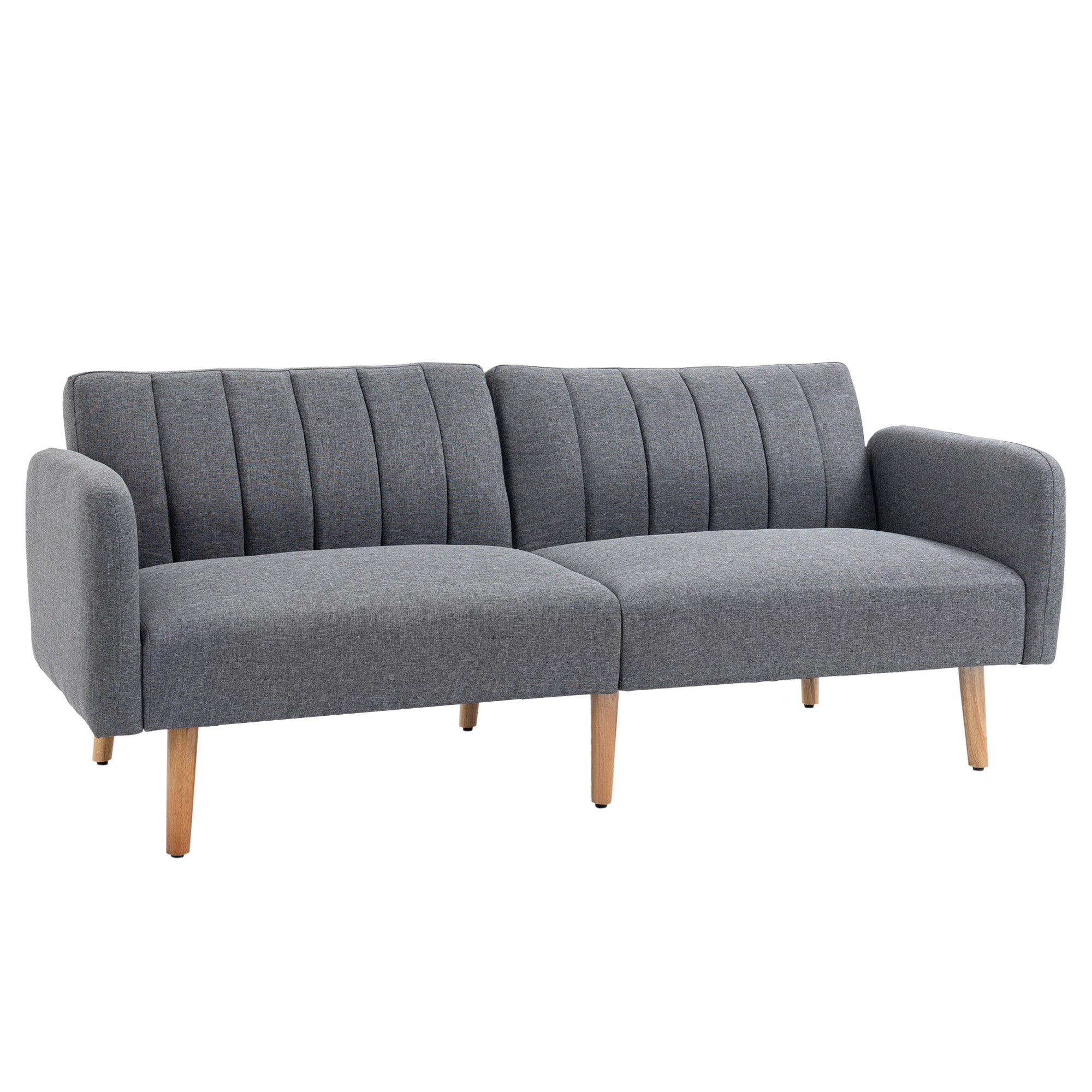 Sovesofa Personers Stofsofa Sofa Med Sovefunktion Hørlignende Polyester Gummitræ 173 Grå på Afbetaling
