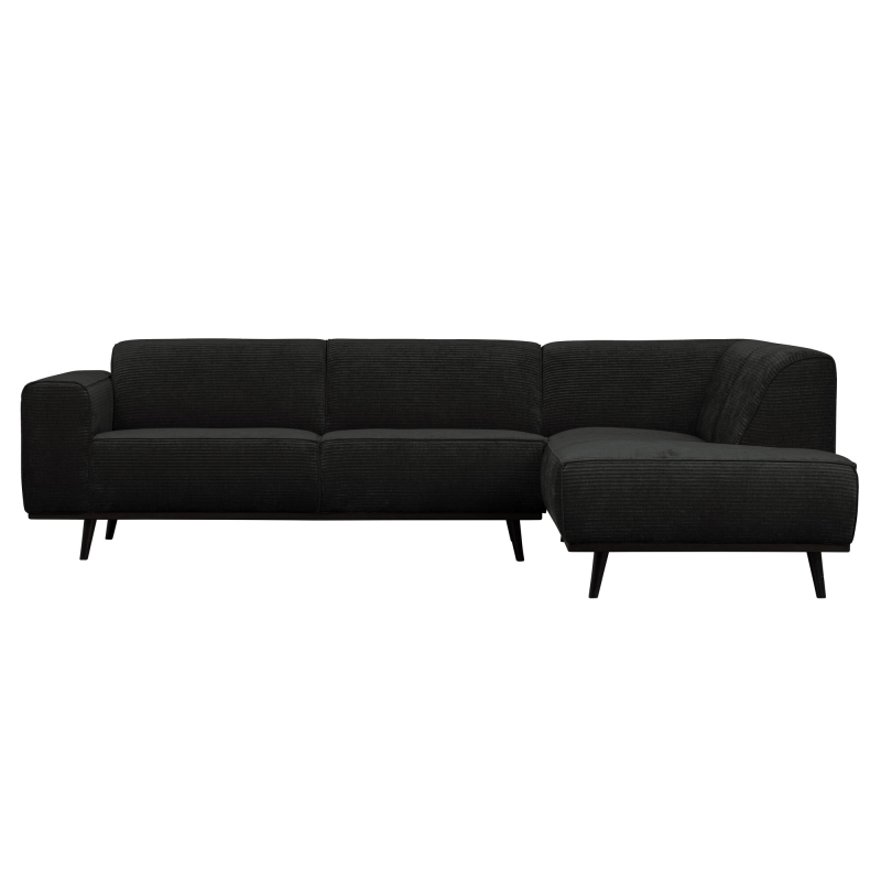 Statement Hjørnesofa Højrevendt Flat Rib Graphite på Afbetaling