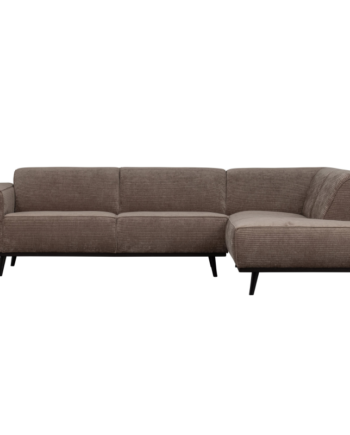 Statement Hjørnesofa Højrevendt Flat Rib Taupe på Afbetaling