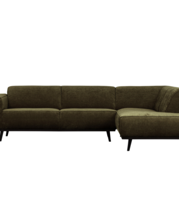 Statement Hjørnesofa Højrevendt Flat Rib Warm Green på Afbetaling