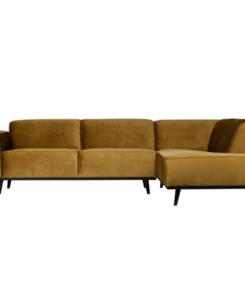 Statement Hjørnesofa Højrevendt Velour Honey Yellow på Afbetaling