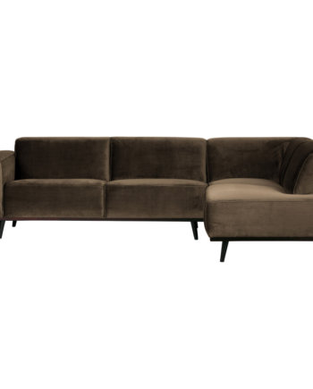 Statement Hjørnesofa Højrevendt Velour Taupe på Afbetaling