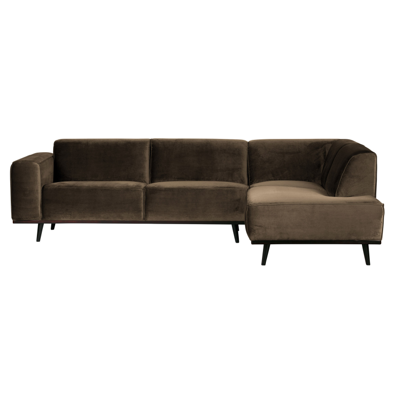 Statement Hjørnesofa Højrevendt Velour Taupe på Afbetaling