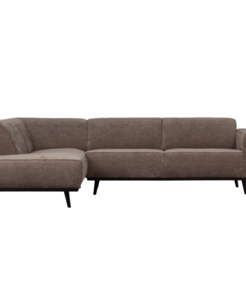 Statement Hjørnesofa Venstrevendt Flat Rib Taupe på Afbetaling