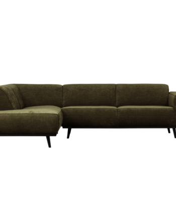 Statement Hjørnesofa Venstrevendt Flat Rib Warm Green på Afbetaling