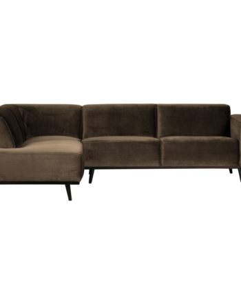 Statement Hjørnesofa Venstrevendt Velour Taupe på Afbetaling