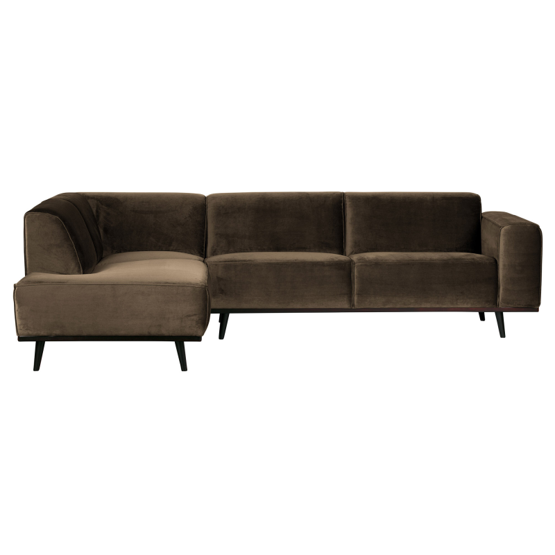 Statement Hjørnesofa Venstrevendt Velour Taupe på Afbetaling