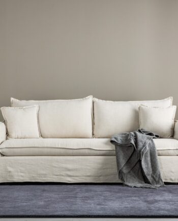 Stella Sofa Personers Med Stof Beige Bomuld på Afbetaling